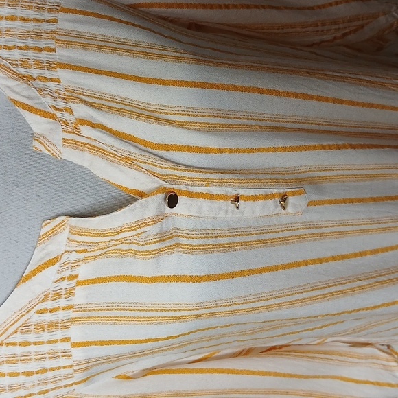 Retrology womens orange scrunchy striped blouse size small - Picture 3 of 16